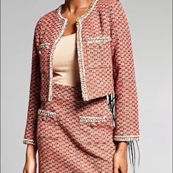 Jeannie Mai X INC Dionne Crop Drappy Tweed Jacket, Created for Macy's - Picture 1 of 3